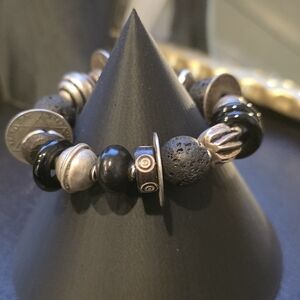Modernist Lava Rock Bracelet